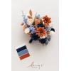 imageLings Moment Purple Blue Wedding Bouquets for Bride Lilac Bridal Bouquets for Bride 13 Inch Free Form Artificial Wedding Flower BouquetOrburnt Orange  Navy