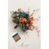 imageLings Moment Purple Blue Wedding Bouquets for Bride Lilac Bridal Bouquets for Bride 13 Inch Free Form Artificial Wedding Flower BouquetOrdark Teal  Burnt Orange