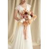 imageLings Moment Purple Blue Wedding Bouquets for Bride Lilac Bridal Bouquets for Bride 13 Inch Free Form Artificial Wedding Flower BouquetOrdesert Terracotta