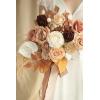 imageLings Moment Purple Blue Wedding Bouquets for Bride Lilac Bridal Bouquets for Bride 13 Inch Free Form Artificial Wedding Flower BouquetOrdesert Terracotta