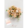 imageLings Moment Purple Blue Wedding Bouquets for Bride Lilac Bridal Bouquets for Bride 13 Inch Free Form Artificial Wedding Flower BouquetOrsunflower  Peach