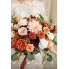 imageLings Moment Purple Blue Wedding Bouquets for Bride Lilac Bridal Bouquets for Bride 13 Inch Free Form Artificial Wedding Flower BouquetOrsunset Terracotta