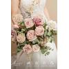 imageLings Moment Purple Blue Wedding Bouquets for Bride Lilac Bridal Bouquets for Bride 13 Inch Free Form Artificial Wedding Flower BouquetPkdusty Rose  Cream 02
