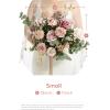 imageLings Moment Purple Blue Wedding Bouquets for Bride Lilac Bridal Bouquets for Bride 13 Inch Free Form Artificial Wedding Flower BouquetPkdusty Rose  Cream 02