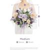 imageLings Moment Purple Blue Wedding Bouquets for Bride Lilac Bridal Bouquets for Bride 13 Inch Free Form Artificial Wedding Flower BouquetPrpllavender Purple