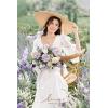 imageLings Moment Purple Blue Wedding Bouquets for Bride Lilac Bridal Bouquets for Bride 13 Inch Free Form Artificial Wedding Flower BouquetPrpllavender Purple