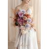 imageLings Moment Purple Blue Wedding Bouquets for Bride Lilac Bridal Bouquets for Bride 13 Inch Free Form Artificial Wedding Flower BouquetPrplorange  Lilac