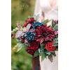 imageLings Moment Purple Blue Wedding Bouquets for Bride Lilac Bridal Bouquets for Bride 13 Inch Free Form Artificial Wedding Flower BouquetRedburgundy  Navy