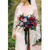 imageLings Moment Purple Blue Wedding Bouquets for Bride Lilac Bridal Bouquets for Bride 13 Inch Free Form Artificial Wedding Flower BouquetRedburgundy  Navy