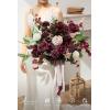 imageLings Moment Purple Blue Wedding Bouquets for Bride Lilac Bridal Bouquets for Bride 13 Inch Free Form Artificial Wedding Flower BouquetRedmarsala  Blush