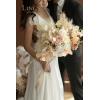 imageLings Moment Purple Blue Wedding Bouquets for Bride Lilac Bridal Bouquets for Bride 13 Inch Free Form Artificial Wedding Flower BouquetWhtbeige
