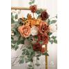 imageLings Moment Wedding Artificial Welcome Sign Flowers Swag Arch Floral Garland Decorations White ampamp Sage for Ceremony Reception Entrance Entryway Party Banquets Easel Wall Home OutdoorNOT Include SignSunset Terracotta