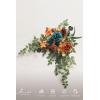 imageLings Moment Wedding Artificial Welcome Sign Flowers Swag Arch Floral Garland Decorations White ampamp Sage for Ceremony Reception Entrance Entryway Party Banquets Easel Wall Home OutdoorNOT Include SignTeal  Orange