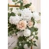 imageLings Moment Wedding Artificial Welcome Sign Flowers Swag Arch Floral Garland Decorations White ampamp Sage for Ceremony Reception Entrance Entryway Party Banquets Easel Wall Home OutdoorNOT Include SignWhite  Sage  Blush
