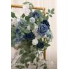 imageLings Moment Wedding Artificial Welcome Sign Flowers Swag Arch Floral Garland Decorations White ampamp Sage for Ceremony Reception Entrance Entryway Party Banquets Easel Wall Home OutdoorNOT Include SignDusty Blue  Navy
