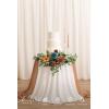 imageLings Moment Wedding Artificial Welcome Sign Flowers Swag Arch Floral Garland Decorations White ampamp Sage for Ceremony Reception Entrance Entryway Party Banquets Easel Wall Home OutdoorNOT Include SignTeal  Orange