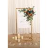 imageLings Moment Wedding Artificial Welcome Sign Flowers Swag Arch Floral Garland Decorations White ampamp Sage for Ceremony Reception Entrance Entryway Party Banquets Easel Wall Home OutdoorNOT Include SignTeal  Orange