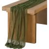 imageLings Moment 14Ft Sunset Terracotta Table Runner Taupe Sheer Chiffon Like Table Runner with Silver Sparkle for Wedding Reception Rustic Boho Wedding Party Bridal Shower Table Setting DecorationsOlive Moss Green