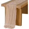 imageLings Moment 14Ft Sunset Terracotta Table Runner Taupe Sheer Chiffon Like Table Runner with Silver Sparkle for Wedding Reception Rustic Boho Wedding Party Bridal Shower Table Setting DecorationsNude