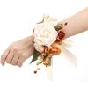 imageLings Moment 2pcs Prom WristShoulder Corsage Artificial Flower GirlMother HomecomingWedding Corsage Wristlet Dcor etc Deep PurpleOrfall Terracotta  Cream