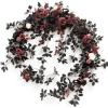 imageLings Moment 9FT Flower Garland for Backdrop Decorations  Wedding Arch Flowers Eucalyptus ampamp Rose Artificial Floral Garland for Mantle  Sweetheart Table Decor for Beach Reception PurpleRedmoody Burgundy  Black