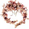 imageLings Moment 9FT Flower Garland for Backdrop Decorations  Wedding Arch Flowers Eucalyptus ampamp Rose Artificial Floral Garland for Mantle  Sweetheart Table Decor for Beach Reception PurpleRedburgundy  Peach Rose