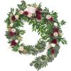imageLings Moment 9FT Flower Garland for Backdrop Decorations  Wedding Arch Flowers Eucalyptus ampamp Rose Artificial Floral Garland for Mantle  Sweetheart Table Decor for Beach Reception PurpleRedmarsala