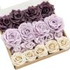 imageLings Moment Artificial Flowers Fake Roses Faux Peony Foam Gardenia Combo for DIY Wedding Bouquets Centerpieces Arrangements Bridal Shower Party Home Decorations Lavender ampamp Purple 24pcsPrplpurple  Pale Lavender