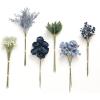 imageLings Moment Artificial Greenery Stems Box Set 30pcs with 8 Kinds of Faux Greenery Picks for DIY Bridal Bouquets Wedding Floral Arrangement Table Centerpieces Purple ampamp Dark GreenBludark Green  Navy