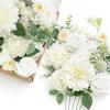 imageLings Moment Fake Flowers Box Faux Artificial Greenery Stems Foam Roses Silk Lilac for Wedding Decor Centerpieces Table Decorations Floral Arrangements Lavender ampamp Purple Mini ComboWhtwhite  Sage