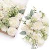 imageLings Moment Fake Flowers Box Faux Artificial Greenery Stems Foam Roses Silk Lilac for Wedding Decor Centerpieces Table Decorations Floral Arrangements Lavender ampamp Purple Mini ComboA1ivory  Sage