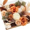 imageLings Moment Fake Flowers Box Faux Artificial Greenery Stems Foam Roses Silk Peony for Wedding Decor Centerpieces Table Decorations Floral Arrangements Orange ampamp Soft Peach Deluxe ComboOrterracotta  Cream