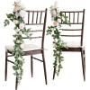 imageLings Moment Fall 10pcs Wedding Chair Decorations Aisle Floral Swag Artificial Pew Flowers Hanging Garland Deep Plum for Ceremony Reception Church Rose Floral Arrangement Party Outdoor DecorBlush  Cream