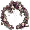imageLings Moment Flower Garland  6FT Eucalyptus ampamp Rose  Sweetheart Table Decor for Wedding Reception Artificial Floral Garland for Arch Mantle Christmas Backdrop Decoration PurplePrpldeep Plum