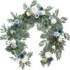 imageLings Moment Flower Garland  6FT Eucalyptus ampamp Rose  Sweetheart Table Decor for Wedding Reception Artificial Floral Garland for Arch Mantle Christmas Backdrop Decoration PurpleBludusty Blue  Navy