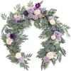 imageLings Moment Flower Garland  6FT Eucalyptus ampamp Rose  Sweetheart Table Decor for Wedding Reception Artificial Floral Garland for Arch Mantle Christmas Backdrop Decoration PurplePrpllilac  Cream