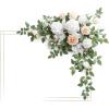 imageLings Moment Wedding Artificial Welcome Sign Flowers Swag Arch Floral Garland Decorations White ampamp Sage for Ceremony Reception Entrance Entryway Party Banquets Easel Wall Home OutdoorNOT Include SignWhite  Sage  Blush