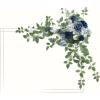 imageLings Moment Wedding Artificial Welcome Sign Flowers Swag Arch Floral Garland Decorations White ampamp Sage for Ceremony Reception Entrance Entryway Party Banquets Easel Wall Home OutdoorNOT Include SignDusty Blue  Navy