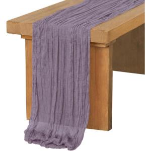 imageLings Moment 14Ft Sunset Terracotta Table Runner Taupe Sheer Chiffon Like Table Runner with Silver Sparkle for Wedding Reception Rustic Boho Wedding Party Bridal Shower Table Setting DecorationsLavender