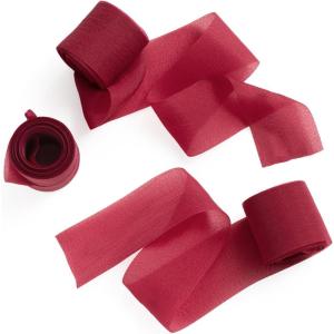 imageLings Moment Chiffon Silk Ribbon67Yd Purple Craft Fabric Ribbon Colors Rolls for Gift Wrapping Wedding Floral Bouquets Party DecorationHandmade Frayed Ribbons for Baby Shower Holiday DecorRedred