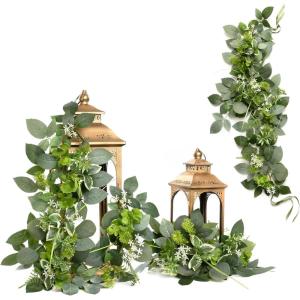 imageLings moment 6Pack 2ft Artificial Flowers Garland Green ampamp Sage Lantern Flower Centerpieces Mauve Wedding Aisle Decor Chair Flowers Arch Floral for Signs DIY Table Wall Window Cake DecorationWhtwhite  Sage