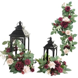 imageLings moment 6Pack 2ft Artificial Flowers Garland Green ampamp Sage Lantern Flower Centerpieces Mauve Wedding Aisle Decor Chair Flowers Arch Floral for Signs DIY Table Wall Window Cake DecorationRedmarsala  Blush