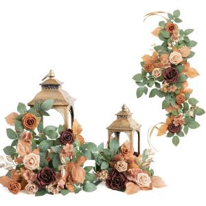 imageLings moment 6Pack 2ft Artificial Flowers Garland Green ampamp Sage Lantern Flower Centerpieces Mauve Wedding Aisle Decor Chair Flowers Arch Floral for Signs DIY Table Wall Window Cake DecorationBrnwalnut Brown