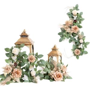 imageLings moment 6Pack 2ft Artificial Flowers Garland Green ampamp Sage Lantern Flower Centerpieces Mauve Wedding Aisle Decor Chair Flowers Arch Floral for Signs DIY Table Wall Window Cake DecorationBrnbeige