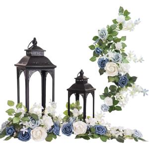 imageLings moment 6Pack 2ft Artificial Flowers Garland Green ampamp Sage Lantern Flower Centerpieces Mauve Wedding Aisle Decor Chair Flowers Arch Floral for Signs DIY Table Wall Window Cake DecorationBludusty Blue  Navy