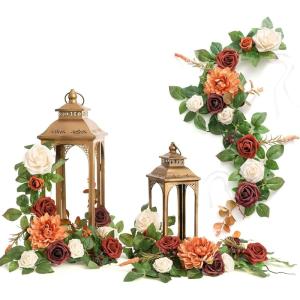 imageLings moment 6Pack 2ft Artificial Flowers Garland Green ampamp Sage Lantern Flower Centerpieces Mauve Wedding Aisle Decor Chair Flowers Arch Floral for Signs DIY Table Wall Window Cake DecorationOrsunset Terracotta