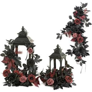 imageLings moment 6Pack 2ft Artificial Flowers Garland Green ampamp Sage Lantern Flower Centerpieces Mauve Wedding Aisle Decor Chair Flowers Arch Floral for Signs DIY Table Wall Window Cake DecorationBlkblack  Burgundy