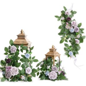 imageLings moment 6Pack 2ft Artificial Flowers Garland Green ampamp Sage Lantern Flower Centerpieces Mauve Wedding Aisle Decor Chair Flowers Arch Floral for Signs DIY Table Wall Window Cake DecorationPrpllilac  Gold