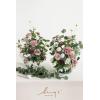 imageLings Moment 410quot Tall FreeStanding Wedding Aisle Artificial Flowers for Ceremony Decor 2PCS White Walkway Floral Chair Markers Faux Rose Altar Arch Arrangement Spring Decorations OutdoorPkdusty Rose  Cream