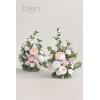imageLings Moment 410quot Tall FreeStanding Wedding Aisle Artificial Flowers for Ceremony Decor 2PCS White Walkway Floral Chair Markers Faux Rose Altar Arch Arrangement Spring Decorations OutdoorPkblush  Cream